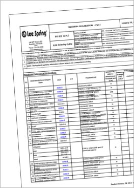 RoHS and Reach Material Declaration Form