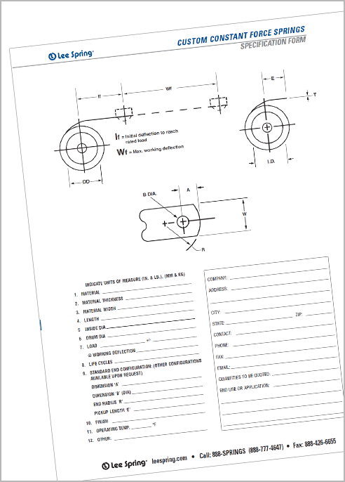 Constant Force Specification Form