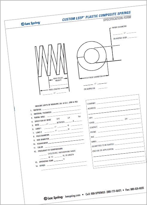 LeeP Spring Specification Form